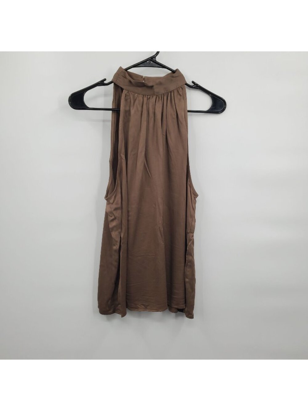 Boden Satin Sleeveless Halter Neck Top Women Size 8 US Brown Keyhole Back